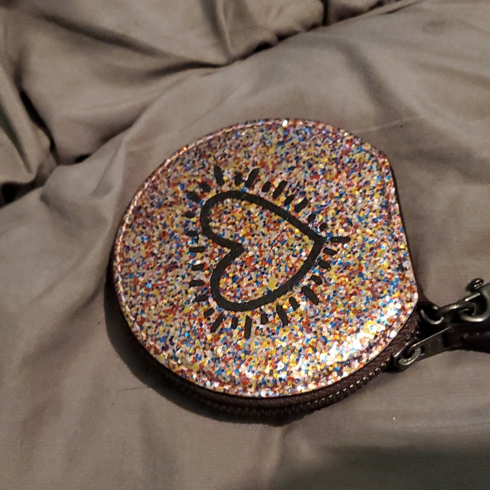 Coach Keith Haring glitter coin case